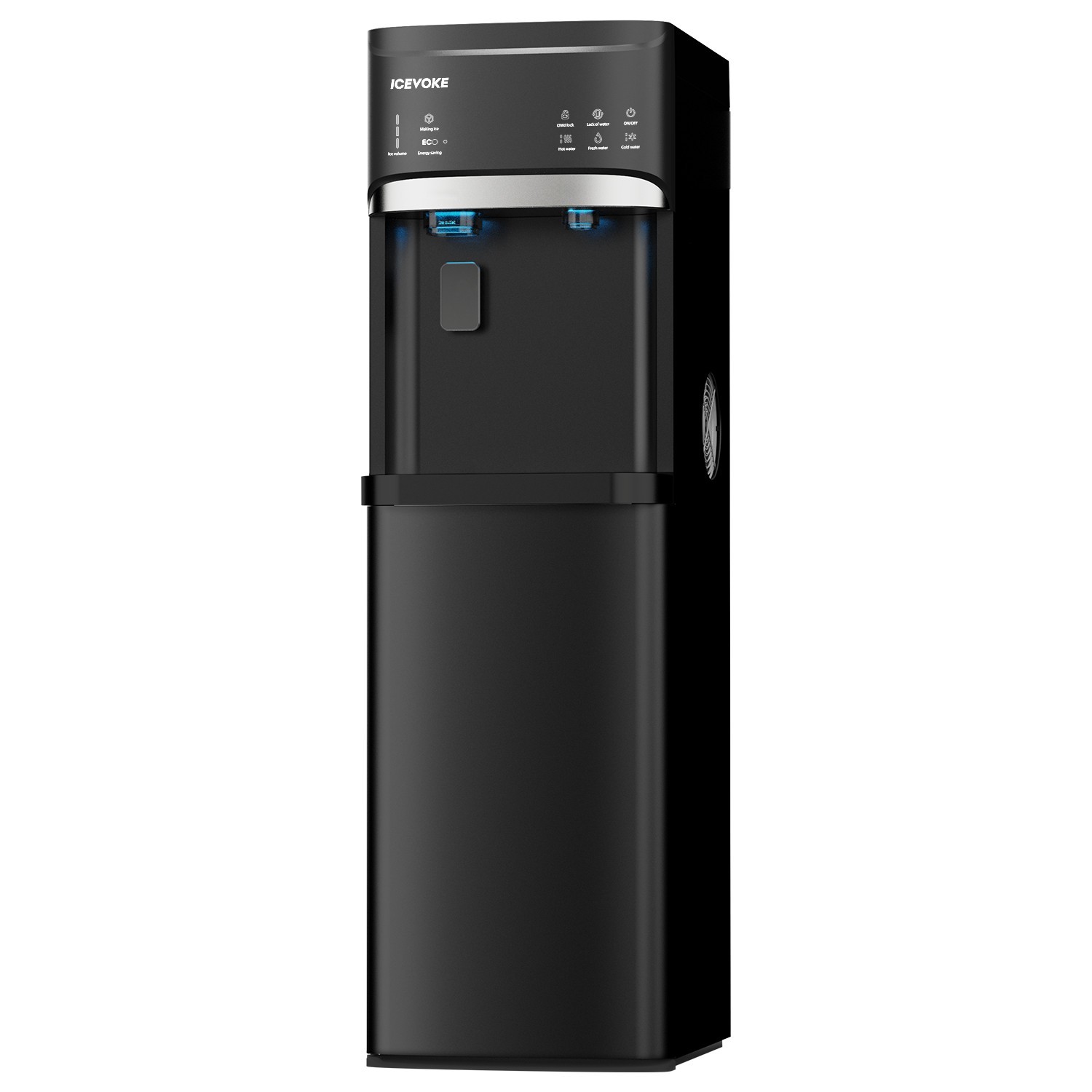 ICEVOKE Self-Cleaning Bottom Load Hot & Cold Water Cooler with Ice Maker Indoor