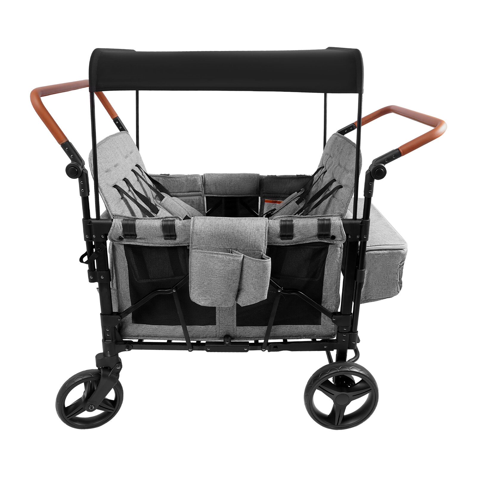 High Seat Stroller Wagon Freestand Wagon Cart Featuring Push Bar Wagon Stroller