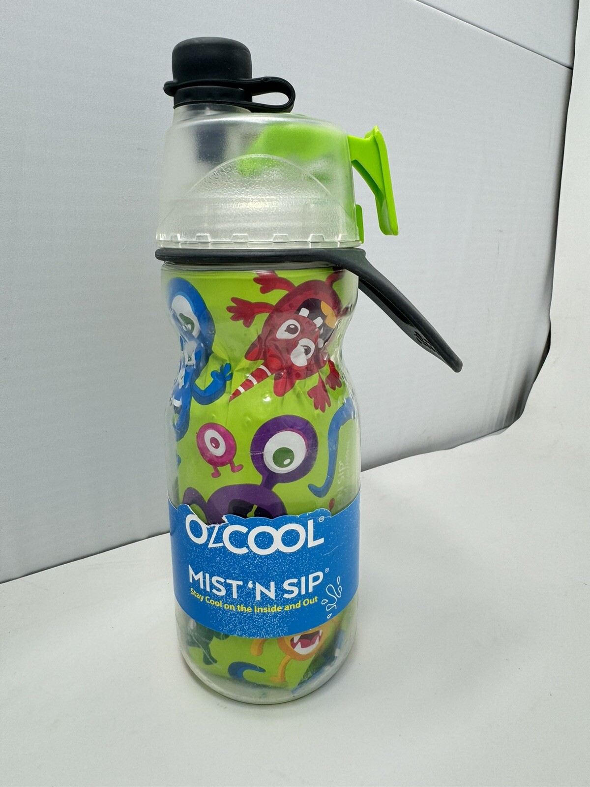 Sports Water Bottle  by O2COOL Mist N Sip MISTING 2-in-1, 12 Ounces Monsters
