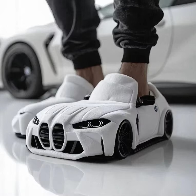 Cozy  Slippers Car Plush BMW Porsche Racing Cotton Shoes Home Solid Funny Slides