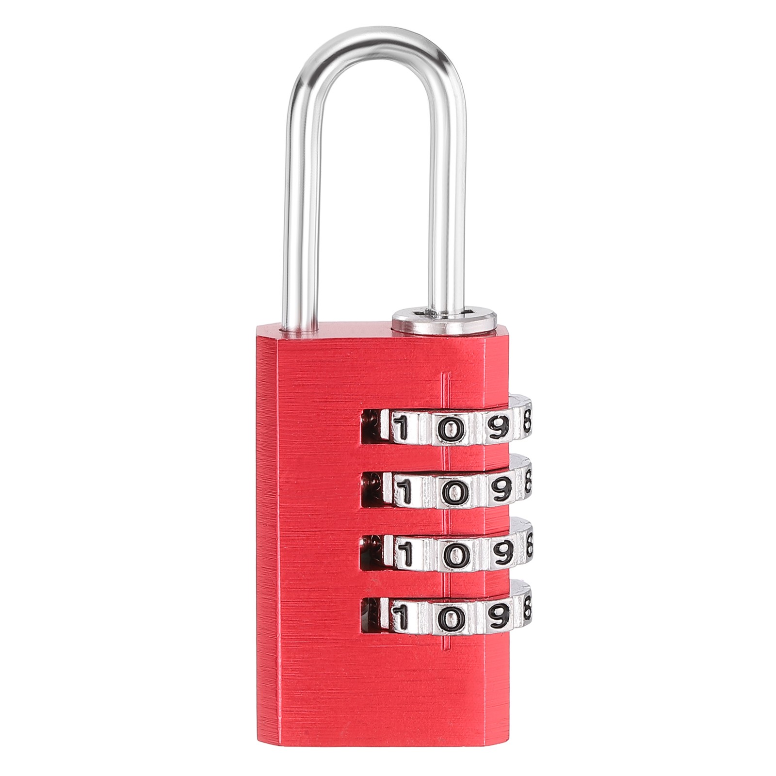 4 Digit Combination Lock,(H:2.4", Red), Aluminum Anti-Rust Outdoor Lock