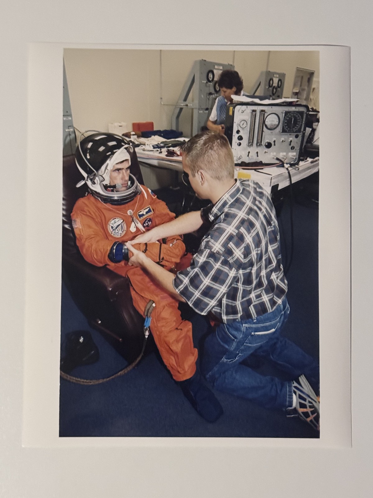 NASA STS-106 Malenchenko Suiting Up TCDT Press Photo