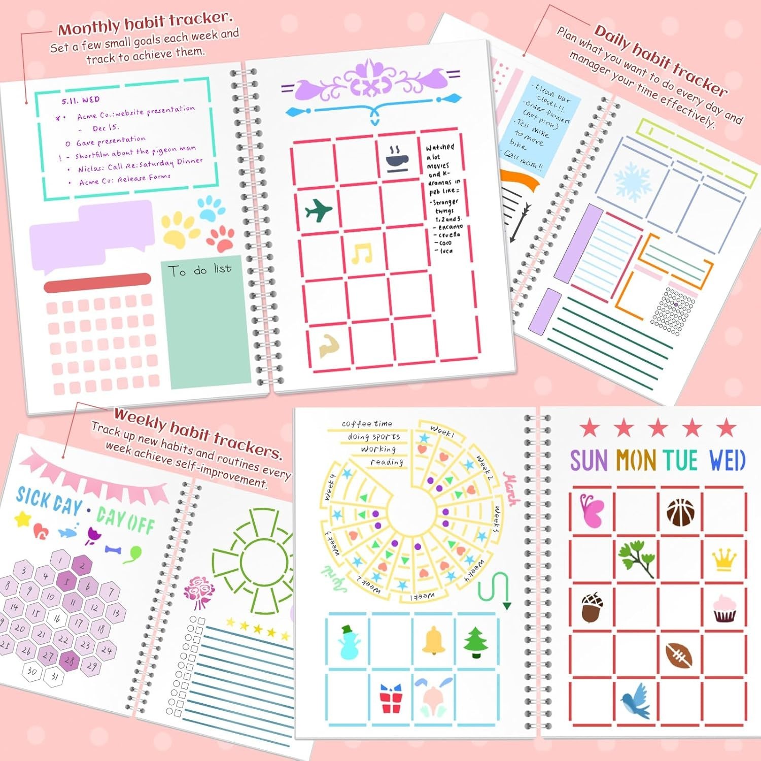 36 PCS Journal Stencils, Planner Template 7.5x5 Inches DIY Notebook Scrapbook...