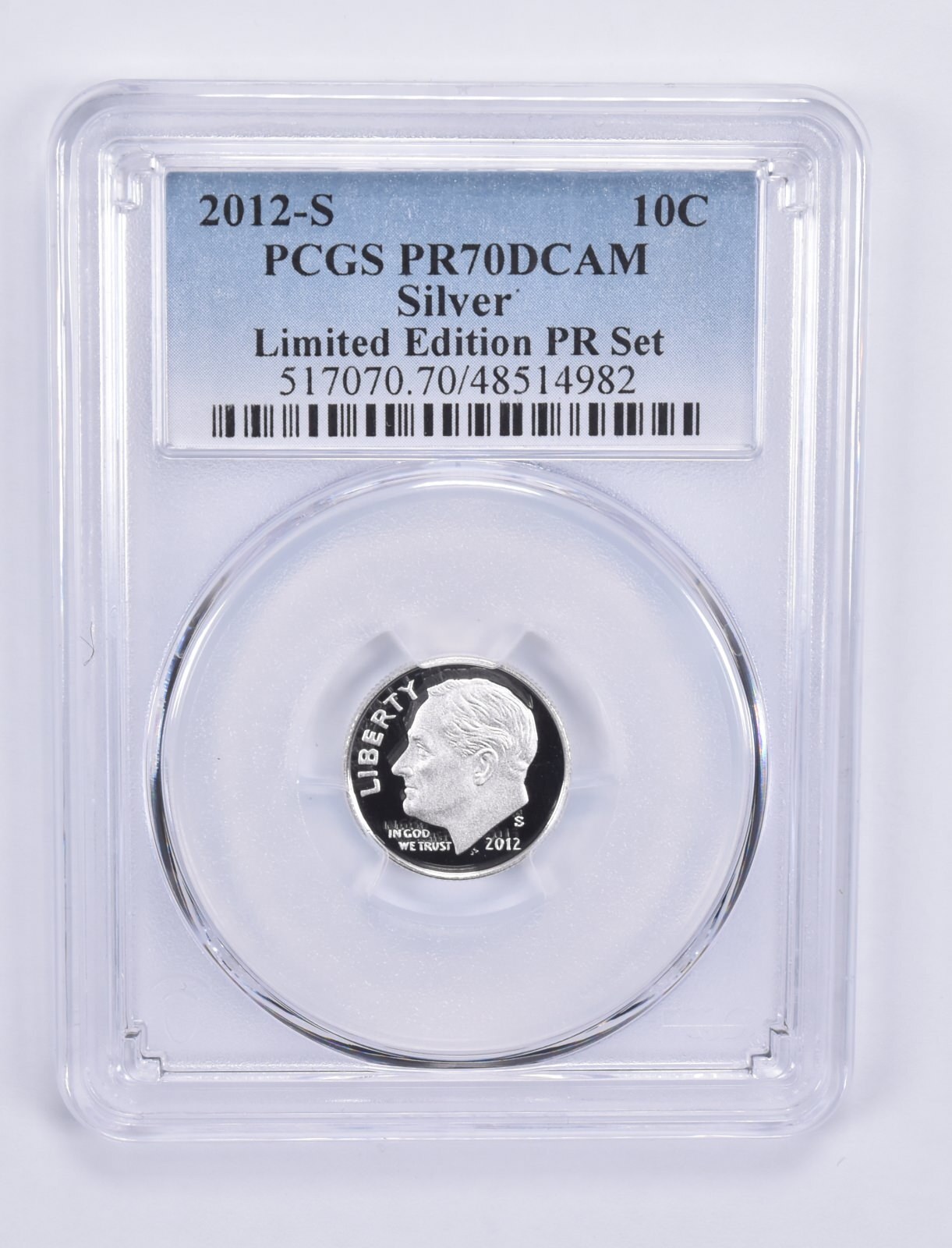 2012-S Roosevelt Dime Silver Limited Edition Set PR70 DCAM PCGS Blue Label