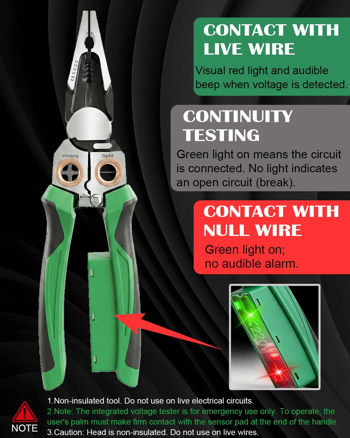 8-in-1 Wire Stripper with Voltage Tester,Multi-function Electric Pliers,Profe...
