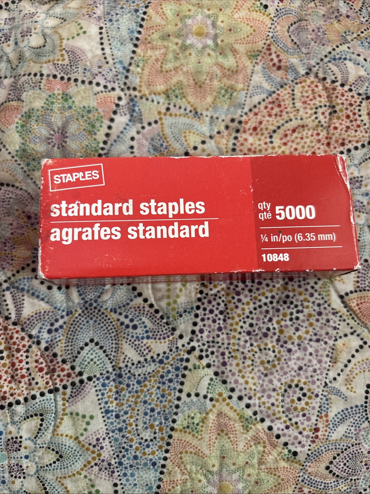 Staples Brand 1/4" Standard Staples 10848 Staples 5000 Count Box 2009 Office