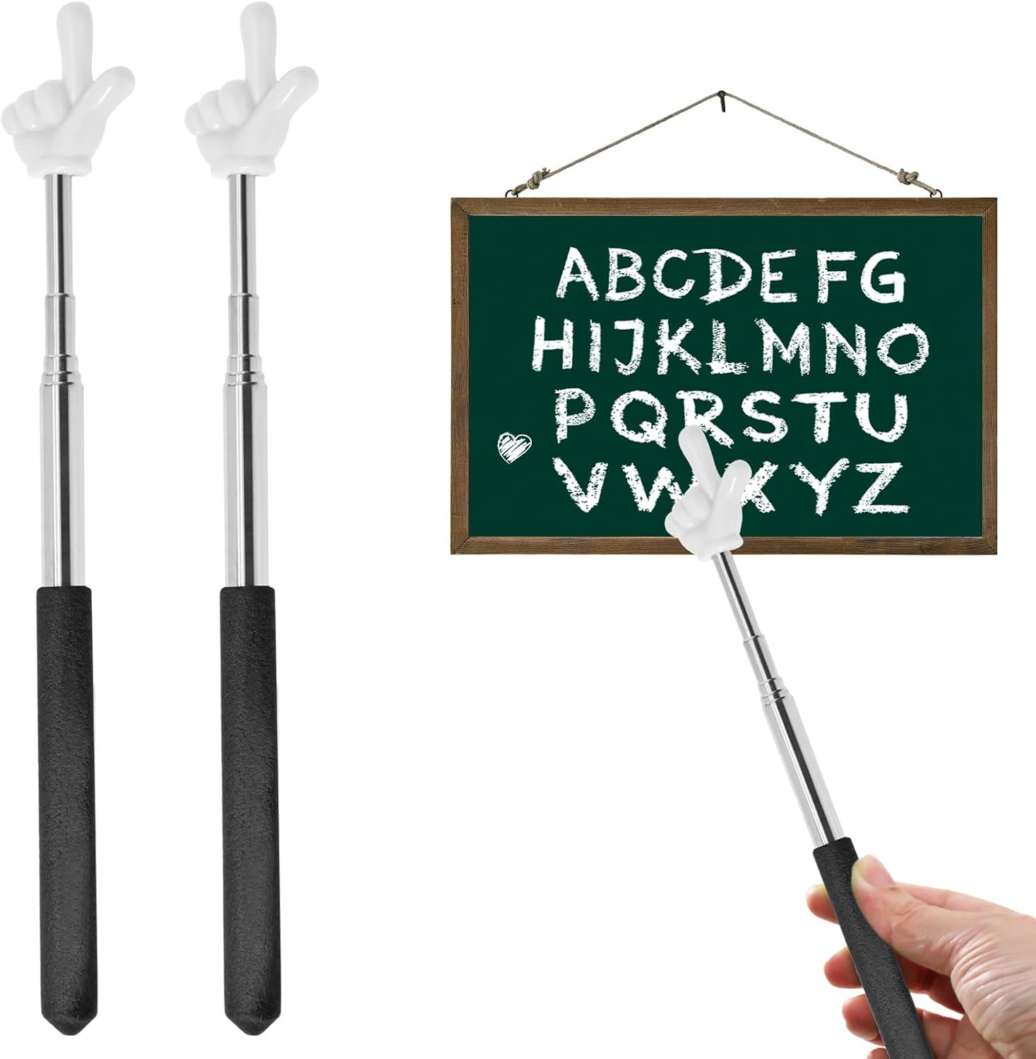 Bonsicoky 2 Pack Telescoping Teachers Pointer - Versatile Retractable Hand Point