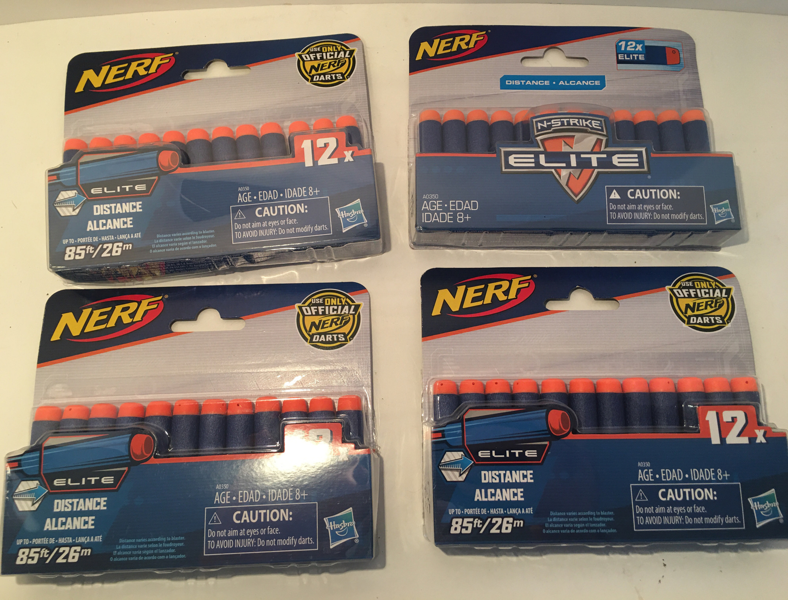 Nerf Darts Elite Blue Orange Tipped Lot of 4-12 count Refill Pack Total 48 Darts