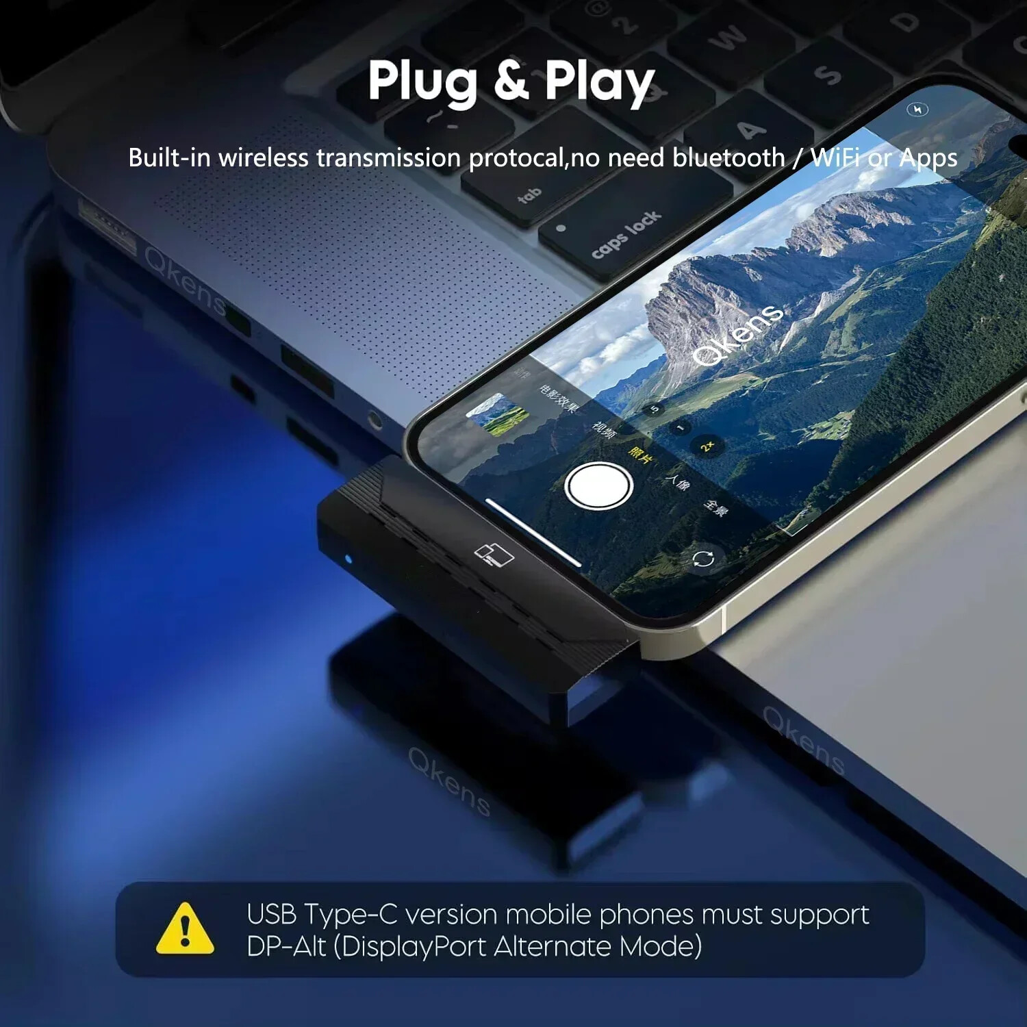 Wireless HDMI Type C Transmitter Receiver Extender for Iphone 15 Laptop PC To TV
