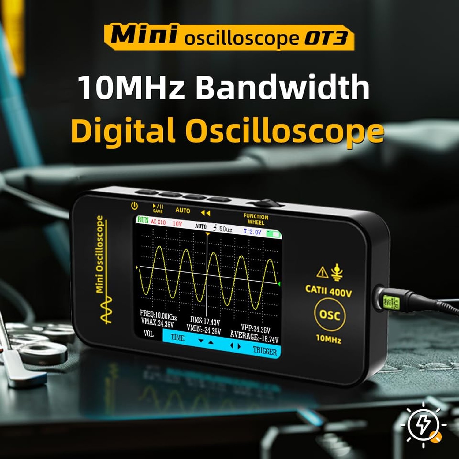 BSIDE Handheld Oscilloscope 3.2'' TFT Display Portable Digital Oscilloscope 1...