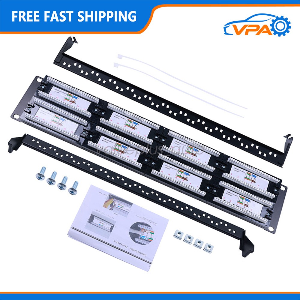69586-U48 Fit  eXtreme 6+ Universal Patch Panel, 48-Port, 2RU, CAT 6.