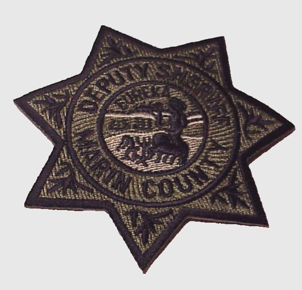 MARIN COUNTY  CA  VINTAGE HAT / VEST  3 1/4" OBSOLETE  DEPUTY SHERIFF PATCH