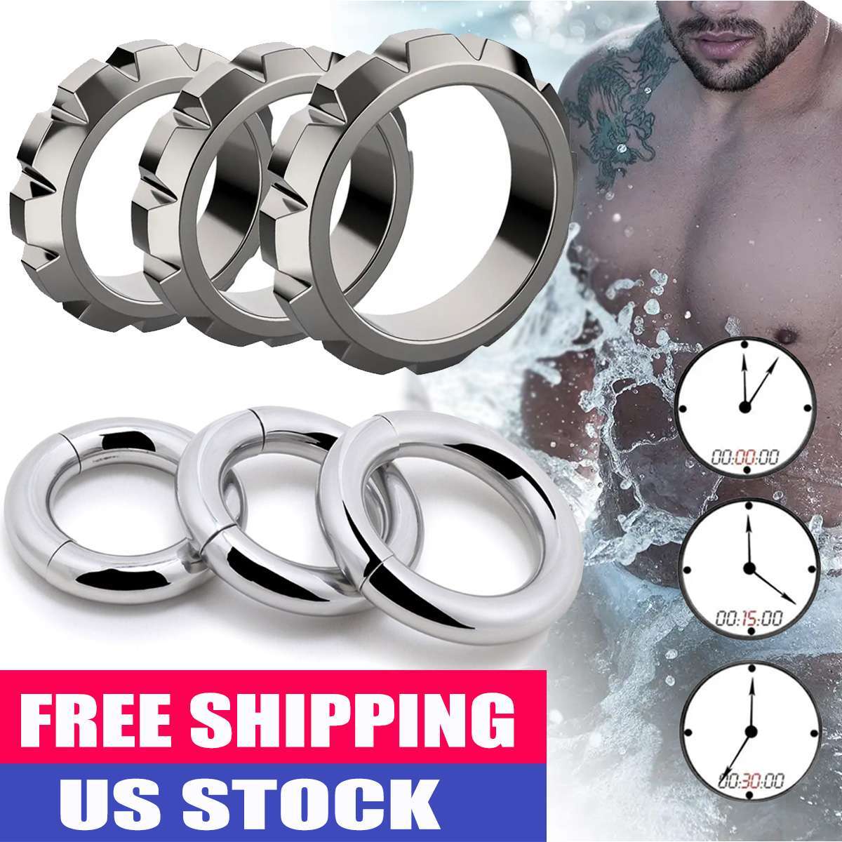 Heavy Cock Ring Weighted Penis Ring Stainless Steel Ball Stretcher Scrotum Rings
