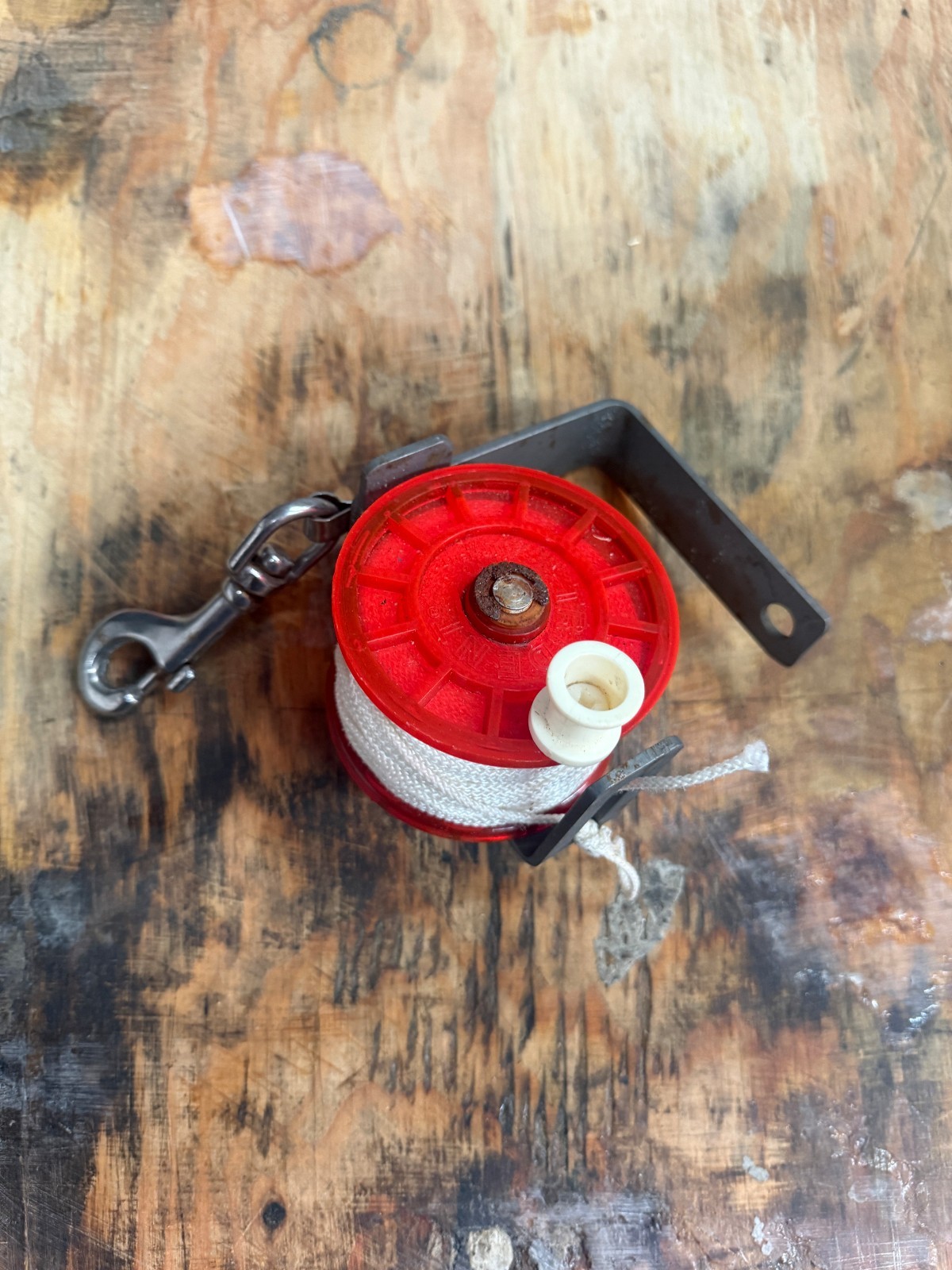 Scuba Dive Reel Finger Reel w/ Stainless Bolt Snap Clip & Winding Key SMB Wreck