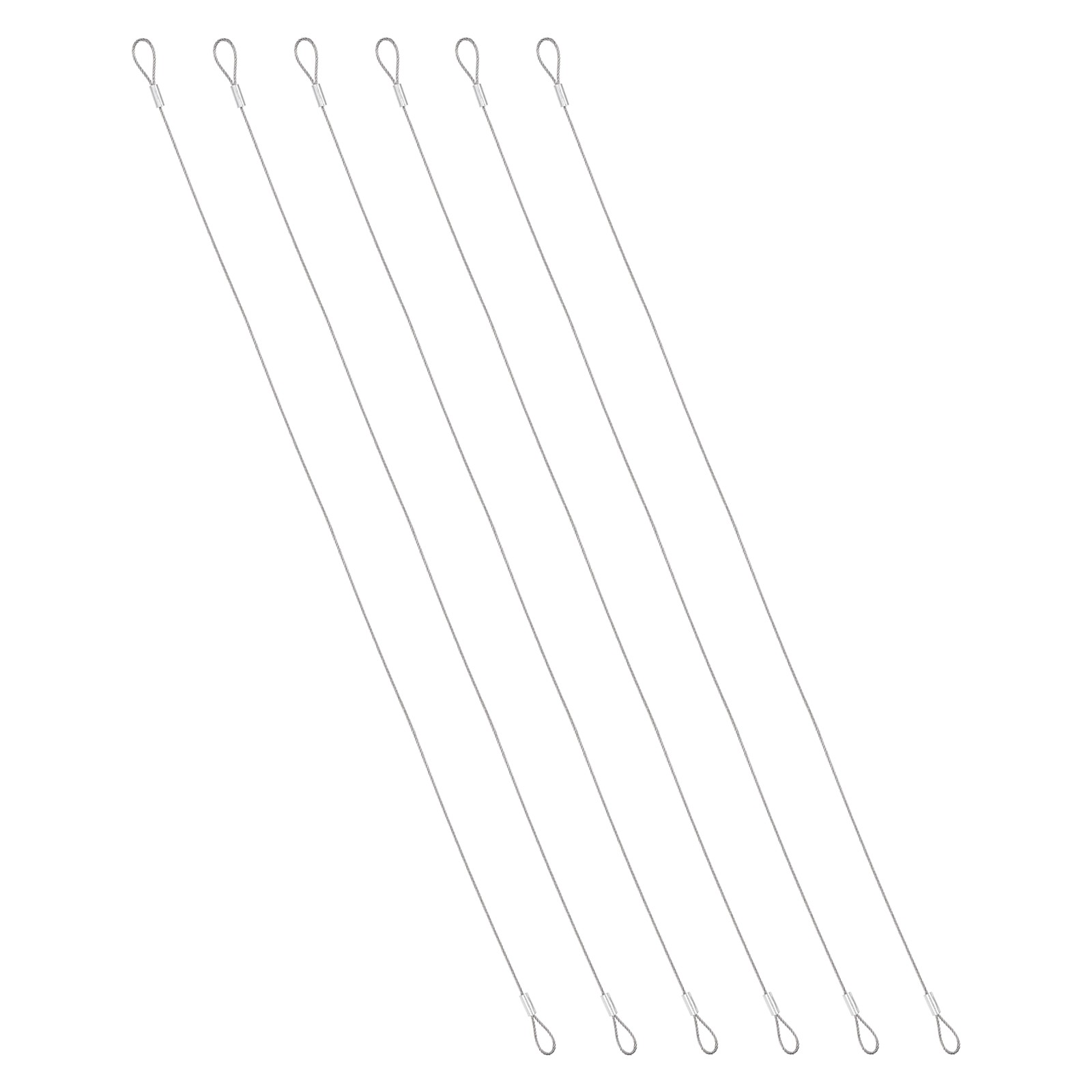 6Pcs 19.6" Safety Cable Lock, 3/64″(1mm) Dia Luggage Lock Safety Cable, Silver