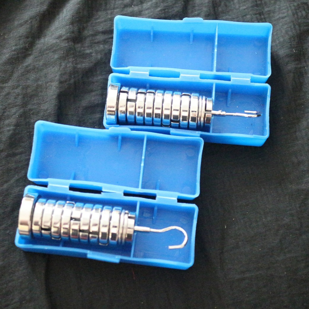 Slotted Metric Weight Set 2x250g(26 Weights) w/Hanger & Case Chrome Plated Steel
