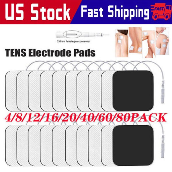 40 TENS Electrode Pads EMS Replacement Unit 7000 3000 2x2 Muscle Stimulator BULK