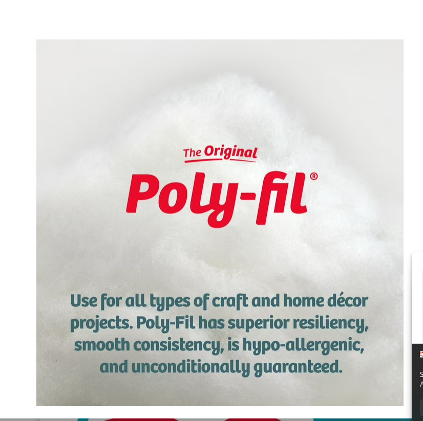 Poly-Fil Polyester Fiberfill Stuffing, 20lb Box, Bulk, by Fairfield