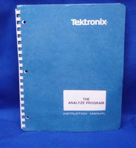Tektronix S-3030 -3260 -3455 Analyze Program Manual