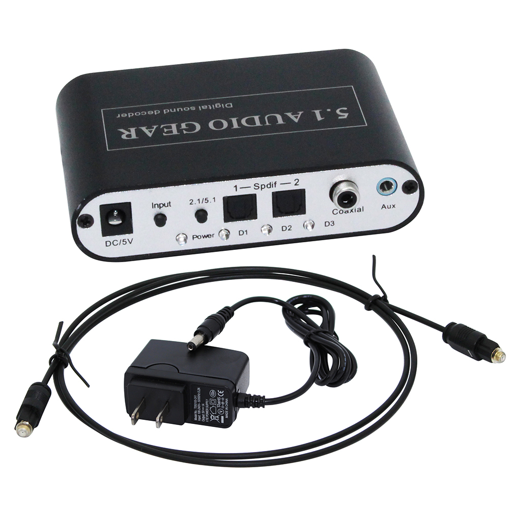 5.1 Audio Gear Digital to 5.1CH Analog Surround Sound Rush Decoder AC3/DTS+Plug