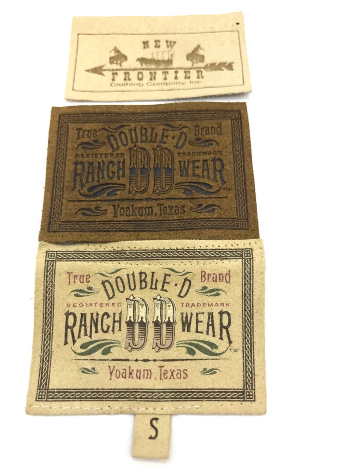 Double D leather labels two--New Frontier leather label one new see photos