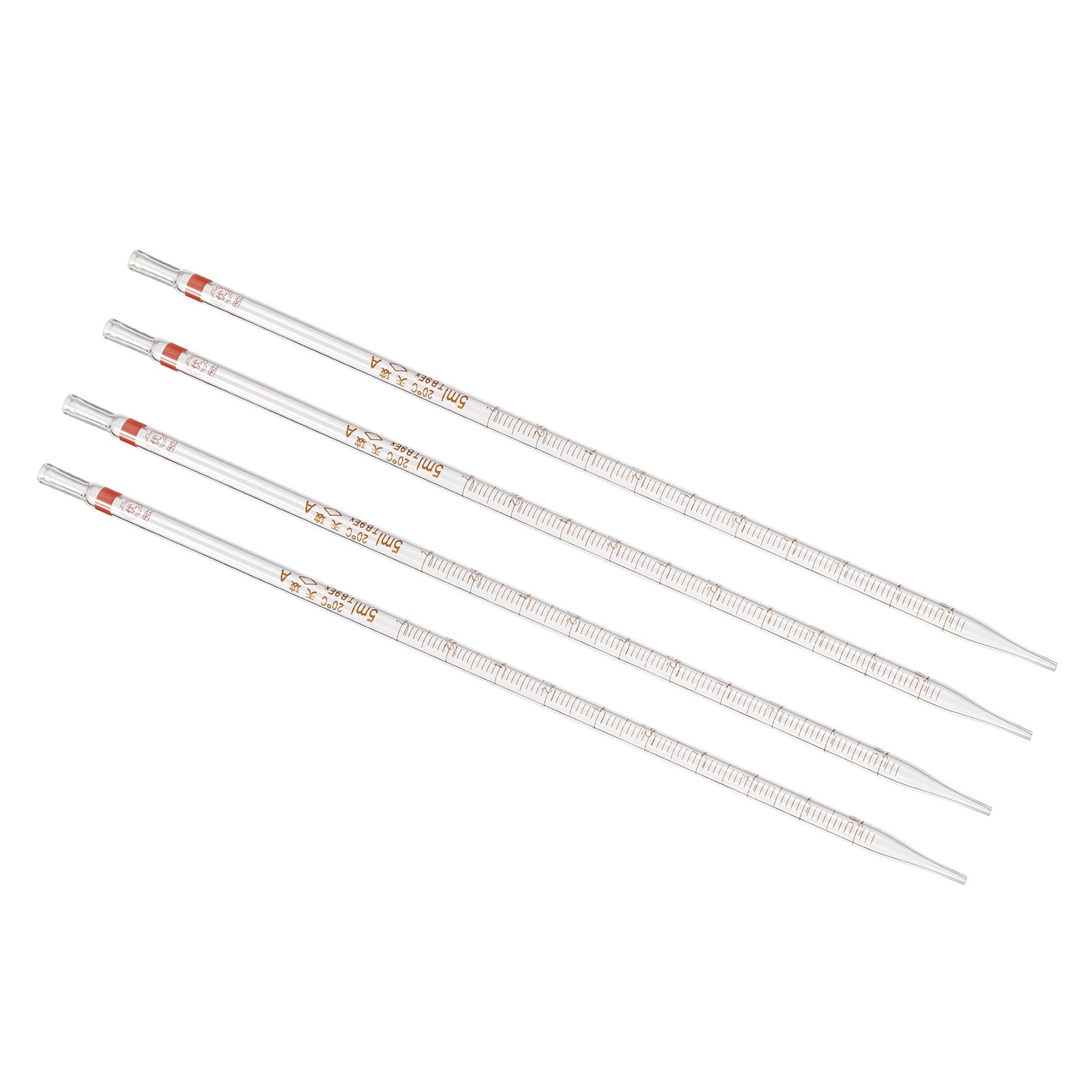 Graduated Dropper Pipettes, 4 Pcs 5ml Borosilicate Glass Pipette, Clear