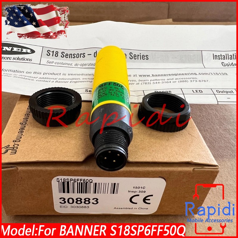 Photoelectric Sensor Switch For Banner Engineering S18SP6FF50Q PNP 50mm 10-30VDC