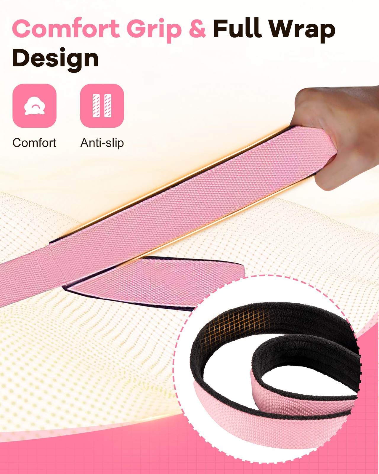 2PCS Pilates Straps for Reformer Comfortable DRing Double Loop Fitness Straps