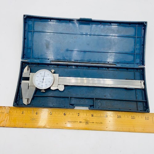 Shock Proof Dial Caliper 0-6 inch 0.001 in Resolution with Blue Case