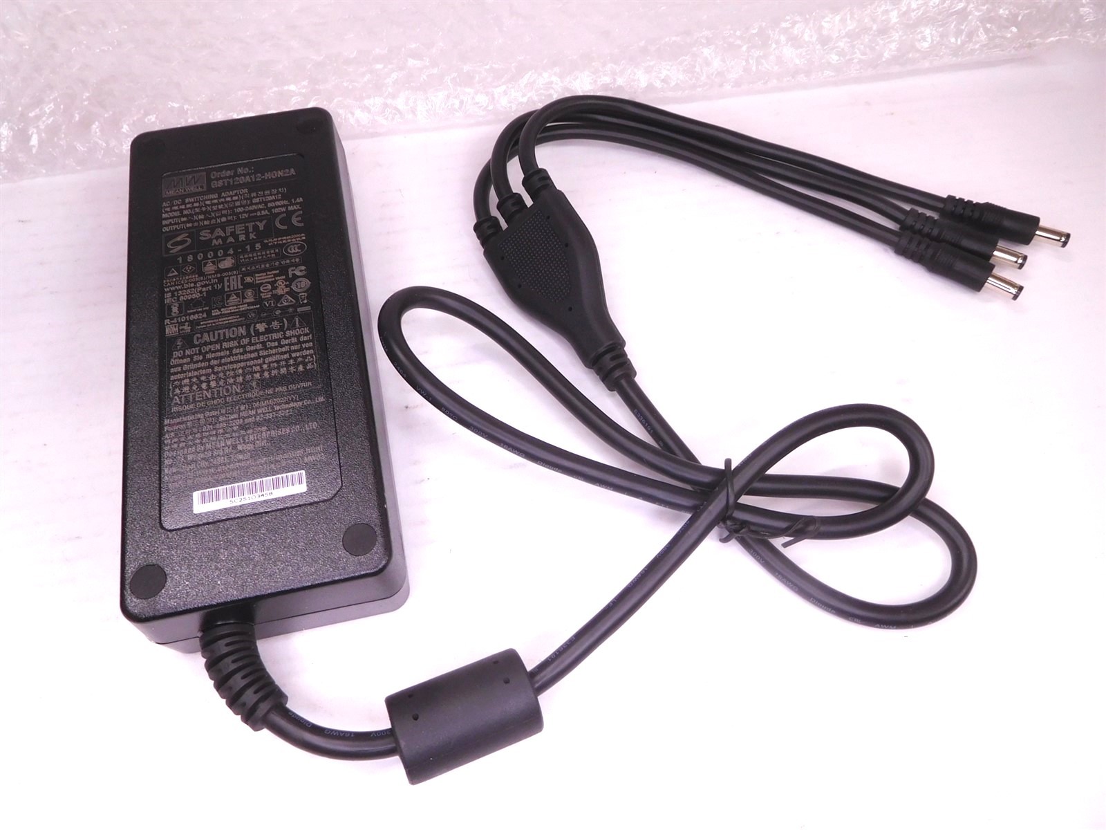 Power Supply Charger Mean Well GST120A12-HON2A 12V 8.5A Triple Head Cord(100925)