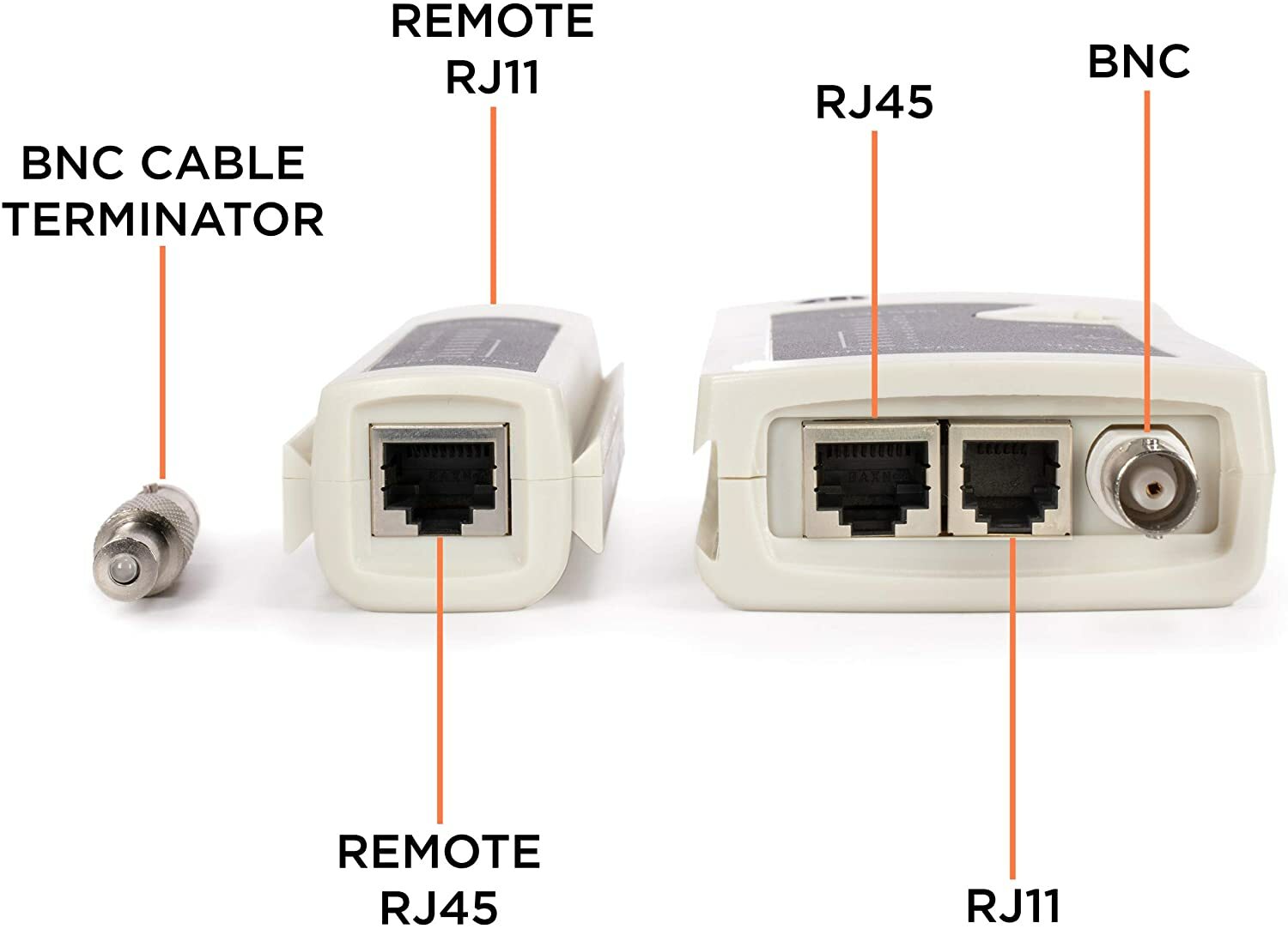 Universal Network Cable Tester Tool, BNC, RJ45, RJ11 (3-in-1) Multi-Tester White