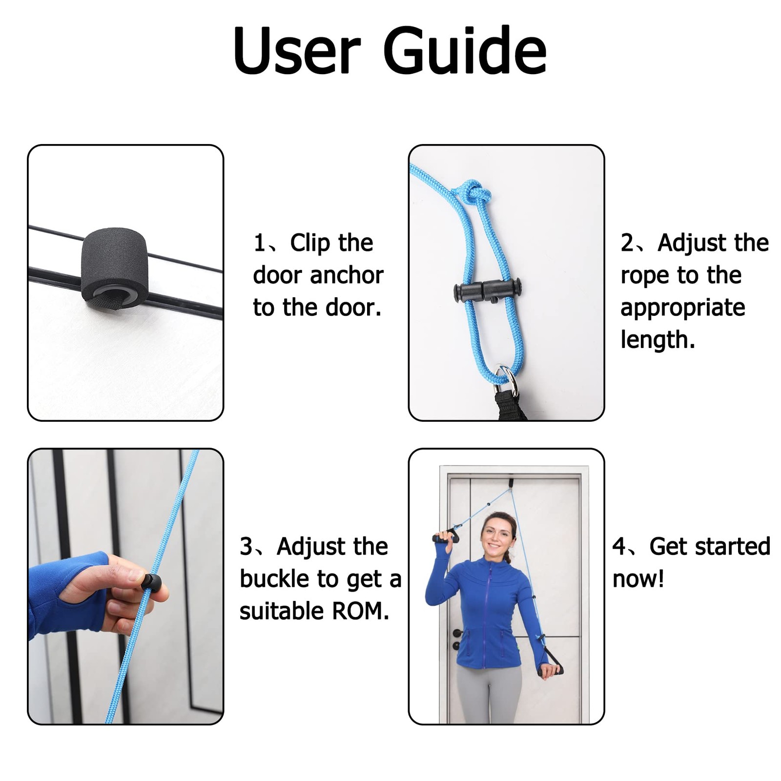Shoulder Pulley Over The Door Physical Therapy System, Exercise Black