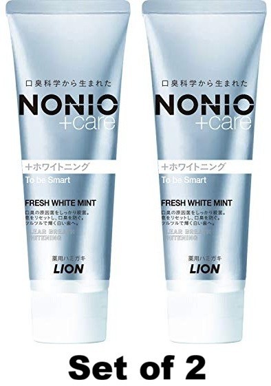 LION NONIO Plus Whitening Toothpaste 130g x2 Fresh White Mint Japan New