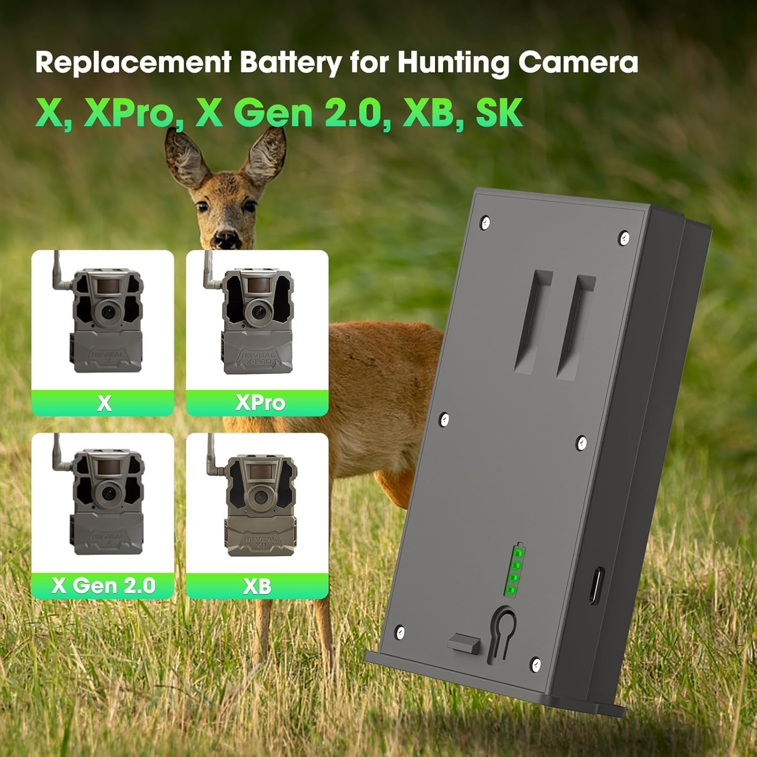 2 Pack Hunting Camera Rechargeable Batteries Pack 6000mAh Compatible with Rev...