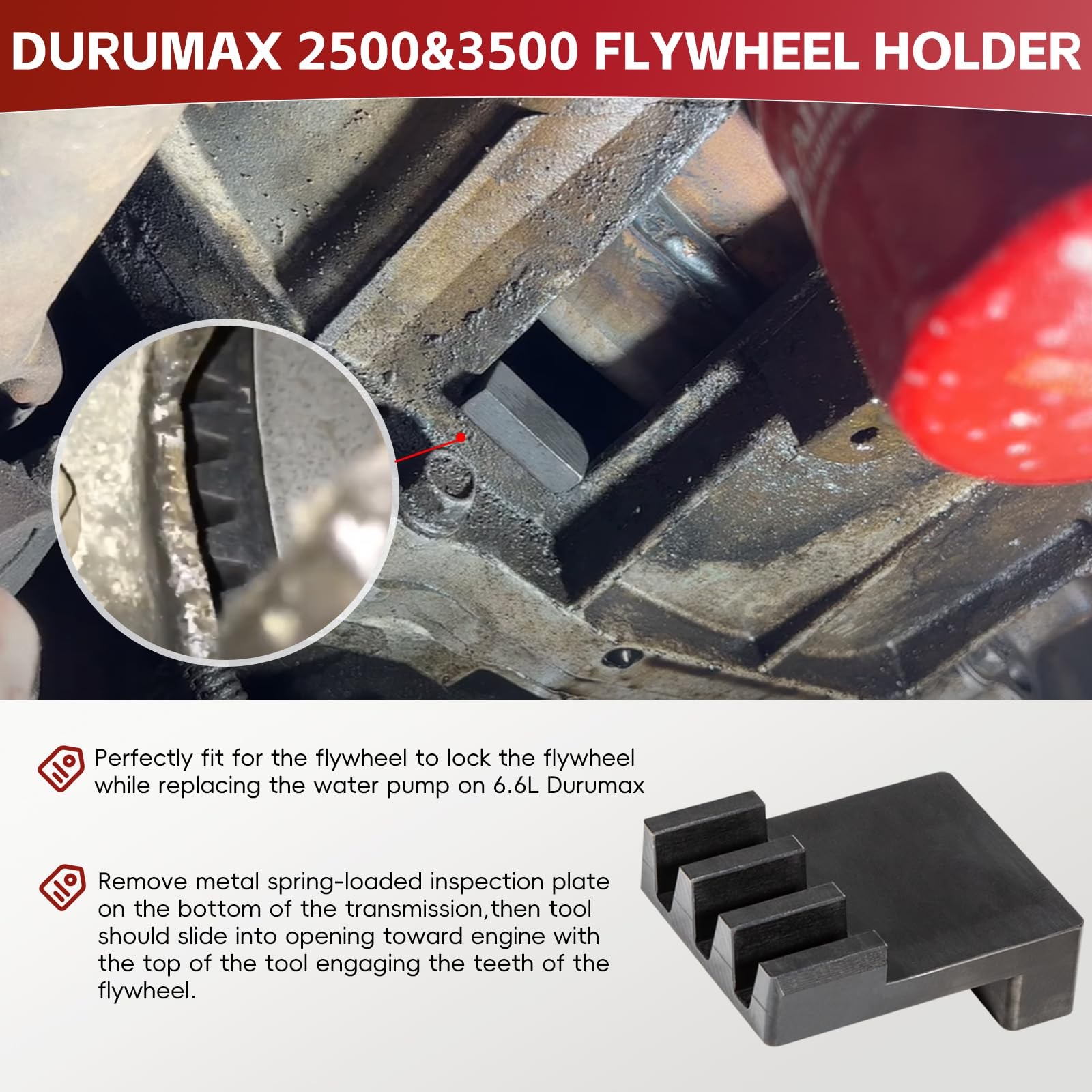 22100 Flywheel Locking Tool with 36mm 3/4" Drive Harmonic Balancer Socket -6.6 L