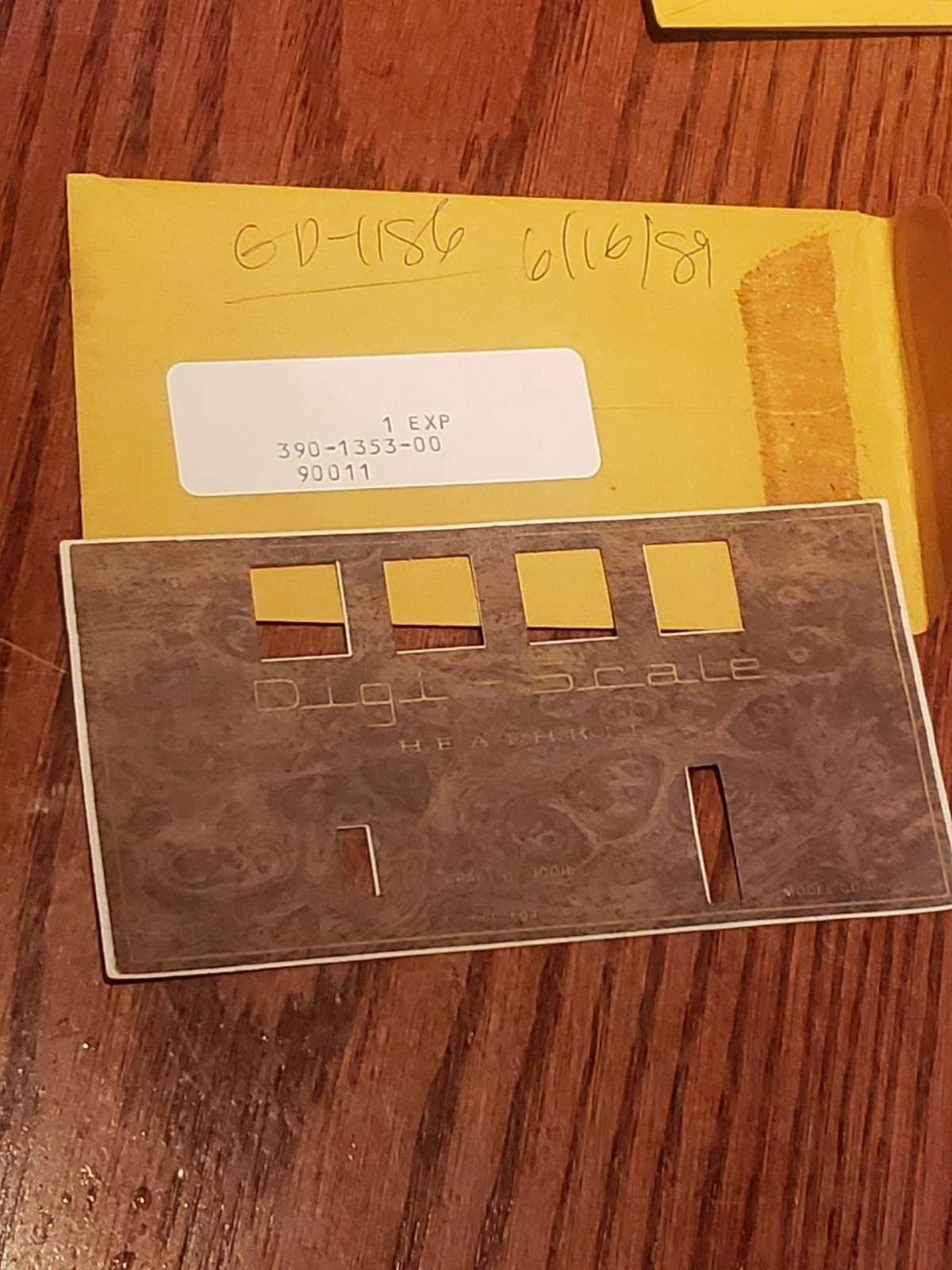 One New Heathkit GD-1186 Front Label #446-1353 NOS