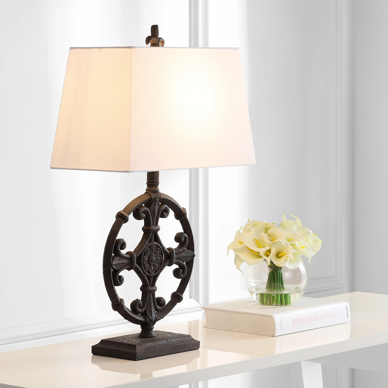 SAFAVIEH Lighting 28-inch Waylon Iron LED Table Lamp (Set of 2) - 16"x9"x28"