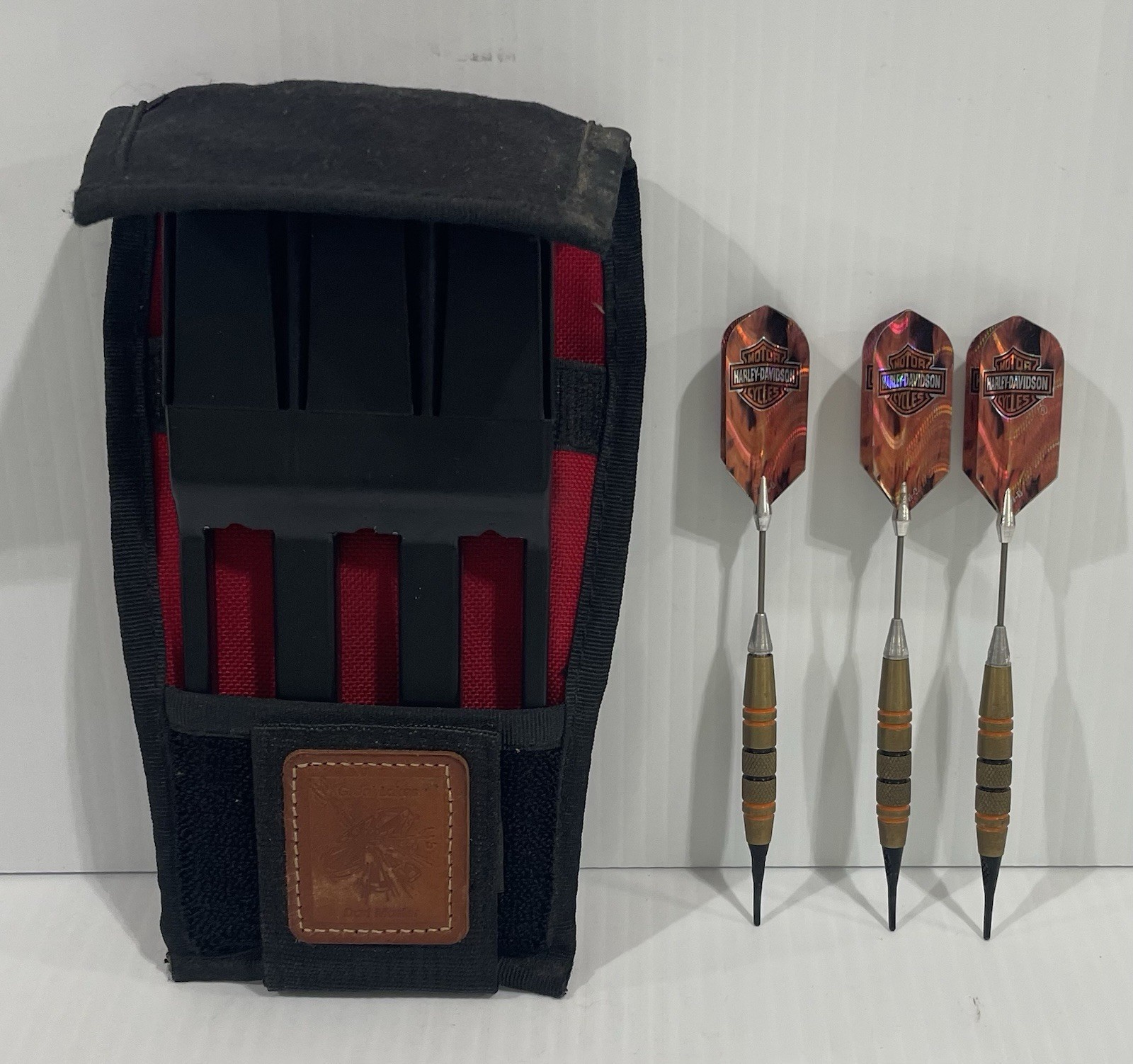 Harley Davidson Set Of 3 Soft Tip Darts With Holster Carrying Case