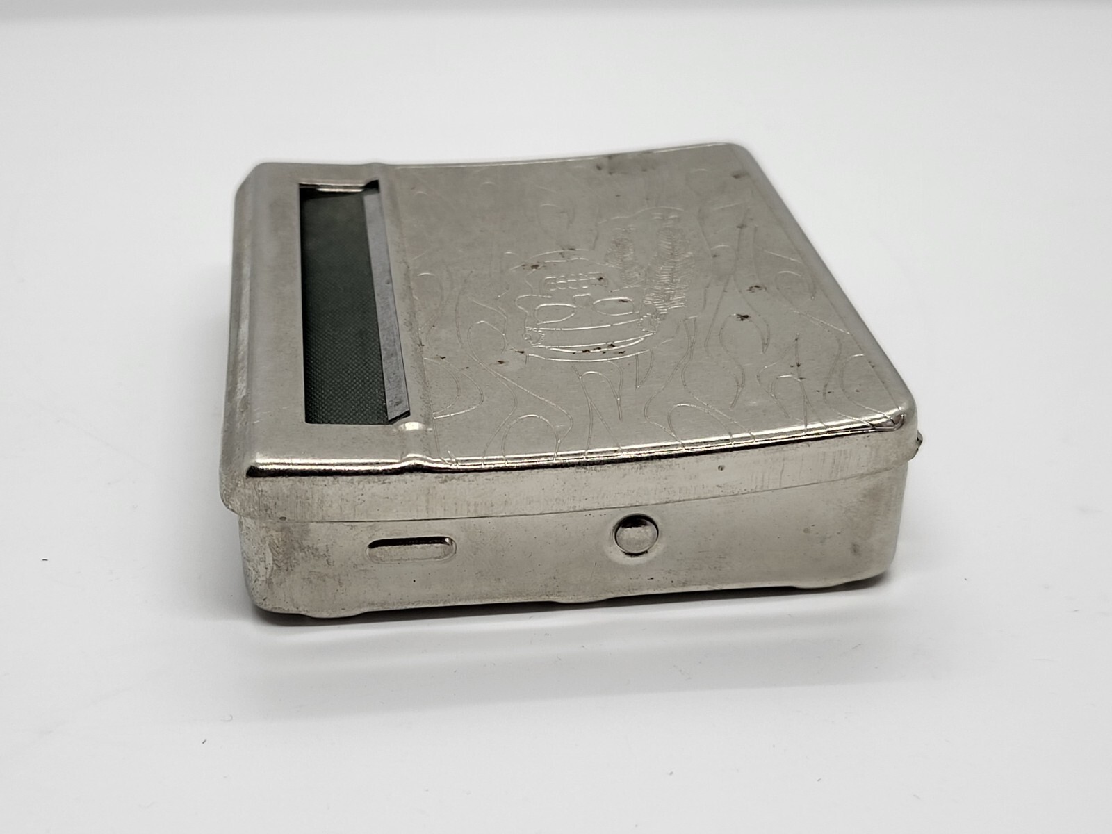 Automatic Cigarette Rolling Machine, Metal Box Cigarette Case PIRATE Skull