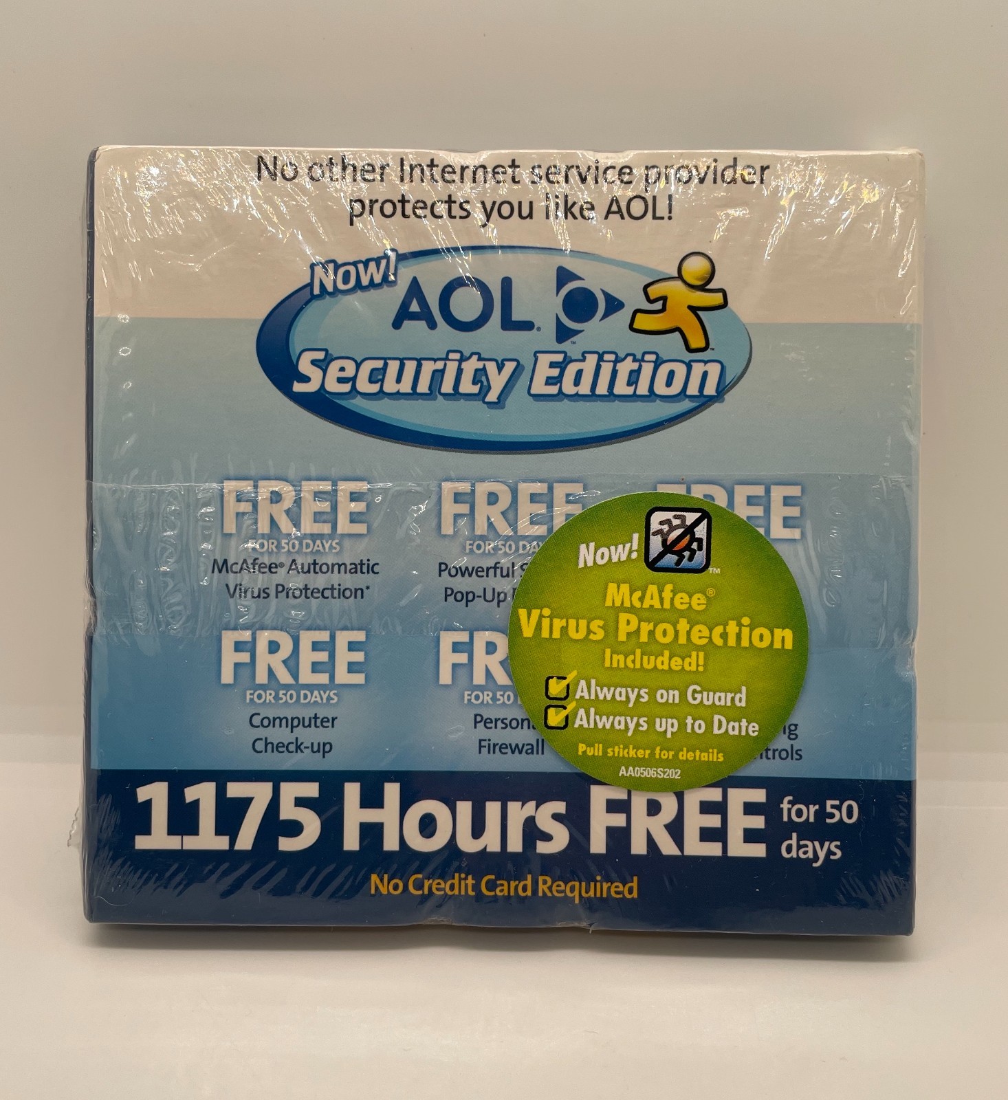 Vintage AOL Security Edition CD 1175 Hours Free 50 Days McAfee Virus Protection