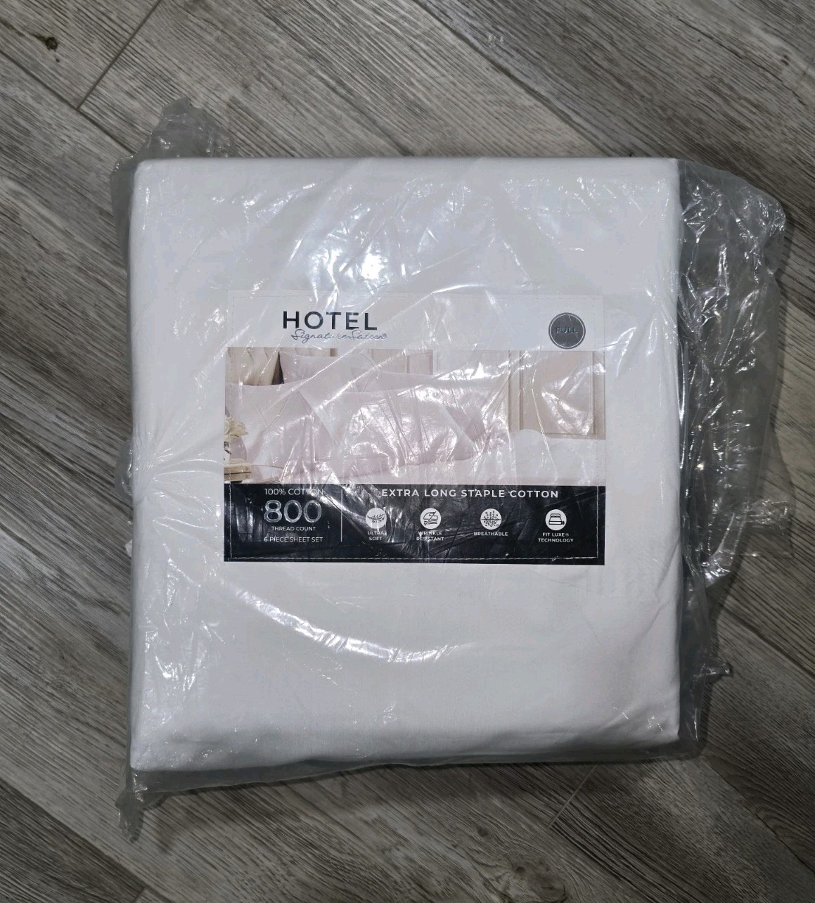 Hotel Signature 800 Thread Count Cotton 6-Piece Sheet Set Full White NEW