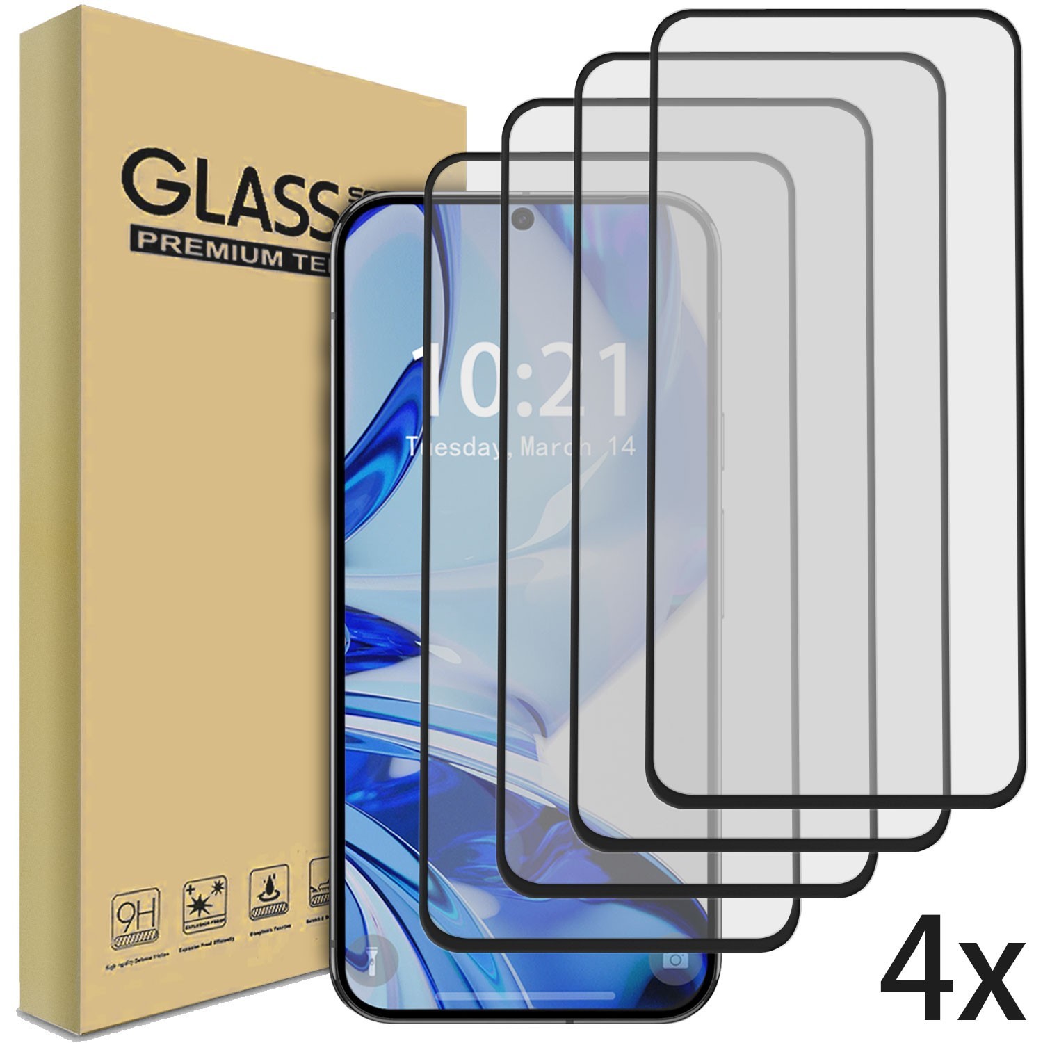 4-Pack 9H Tempered Glass Screen Protector For Google Pixel 9 Pro / 9 Pro XL