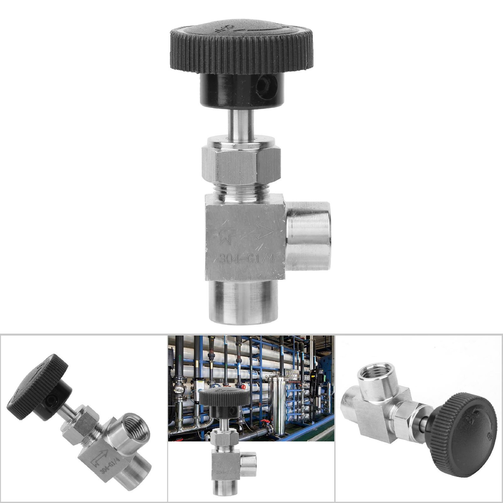 3 Pack BSPP Female Thread Needle Valves Durable High Pressure For Water Transmis