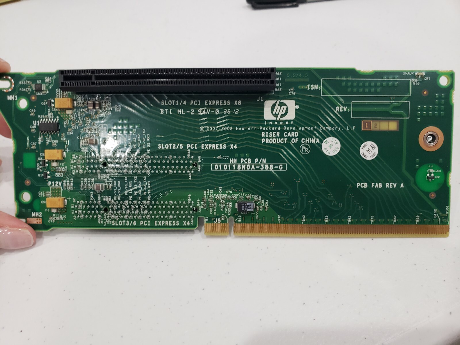 HP 496078-001 DL380 G5p/G6 PCIe Riser Board ONLY - No Cable 451280-001 B
