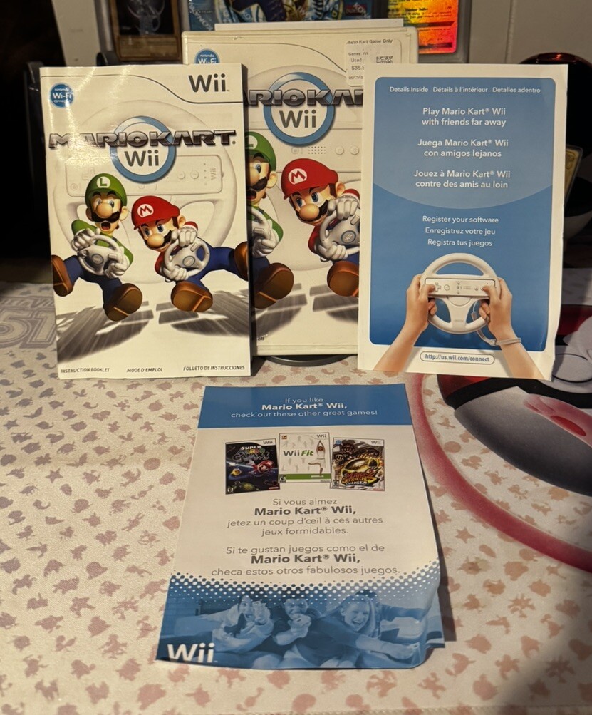 Wii Mario Kart for Nintendo Wii CASE & MANUAL ONLY, No Game, CLEAN Fast Shipping