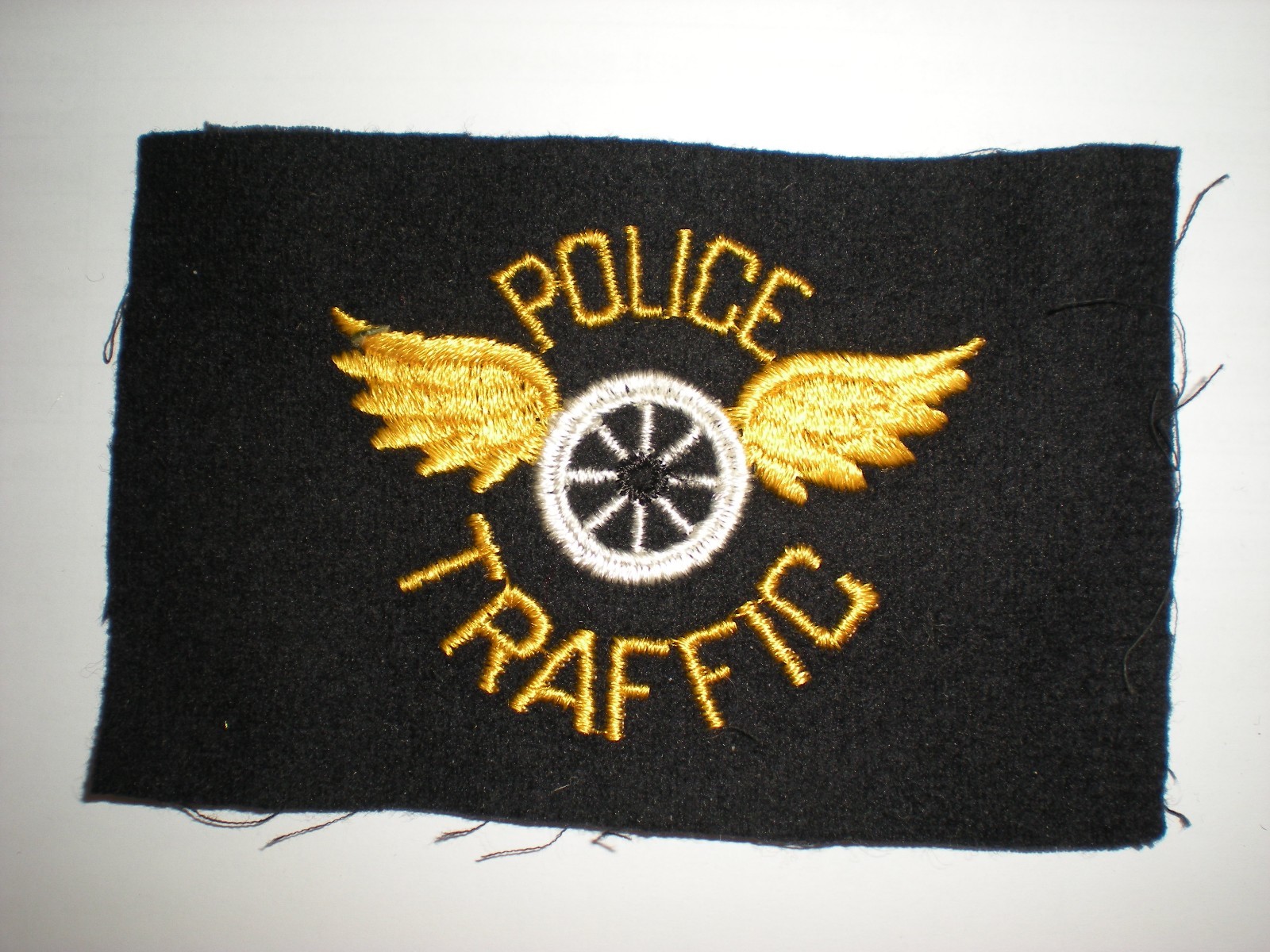 VINTAGE POLICE DEPARTMENT POLICE TRAFFIC PATCH - EMBROIDERED ON FELT