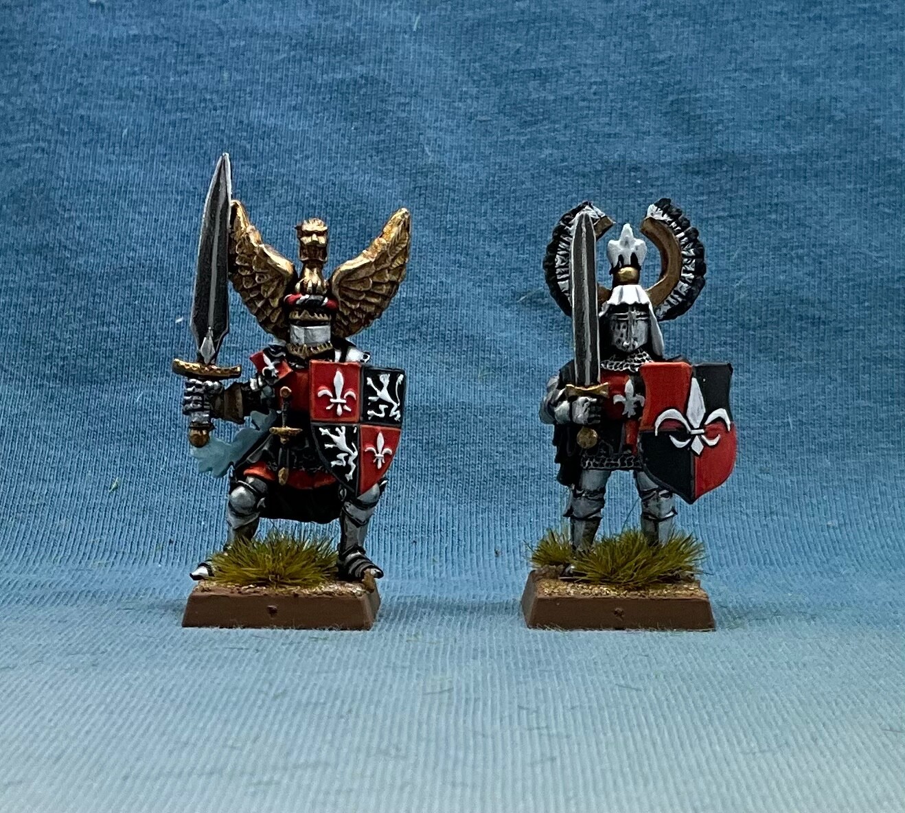 Warhammer painted Bretonnian Classic Grail Knight Champion on Foot