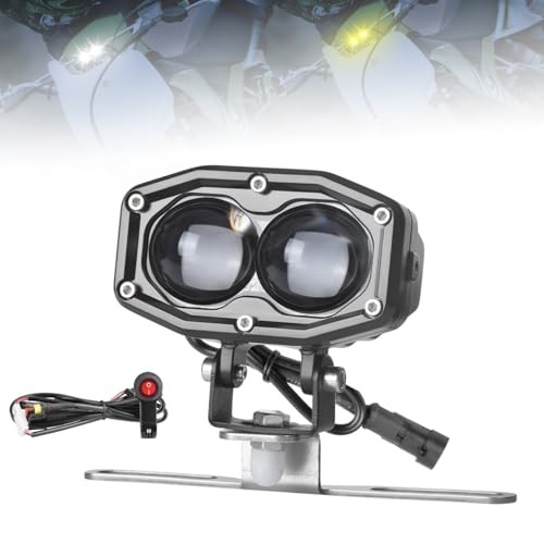 Dirt Bike Light Bar Kit, 4 Modes White Yellow Combo Front LED Headlight Kit