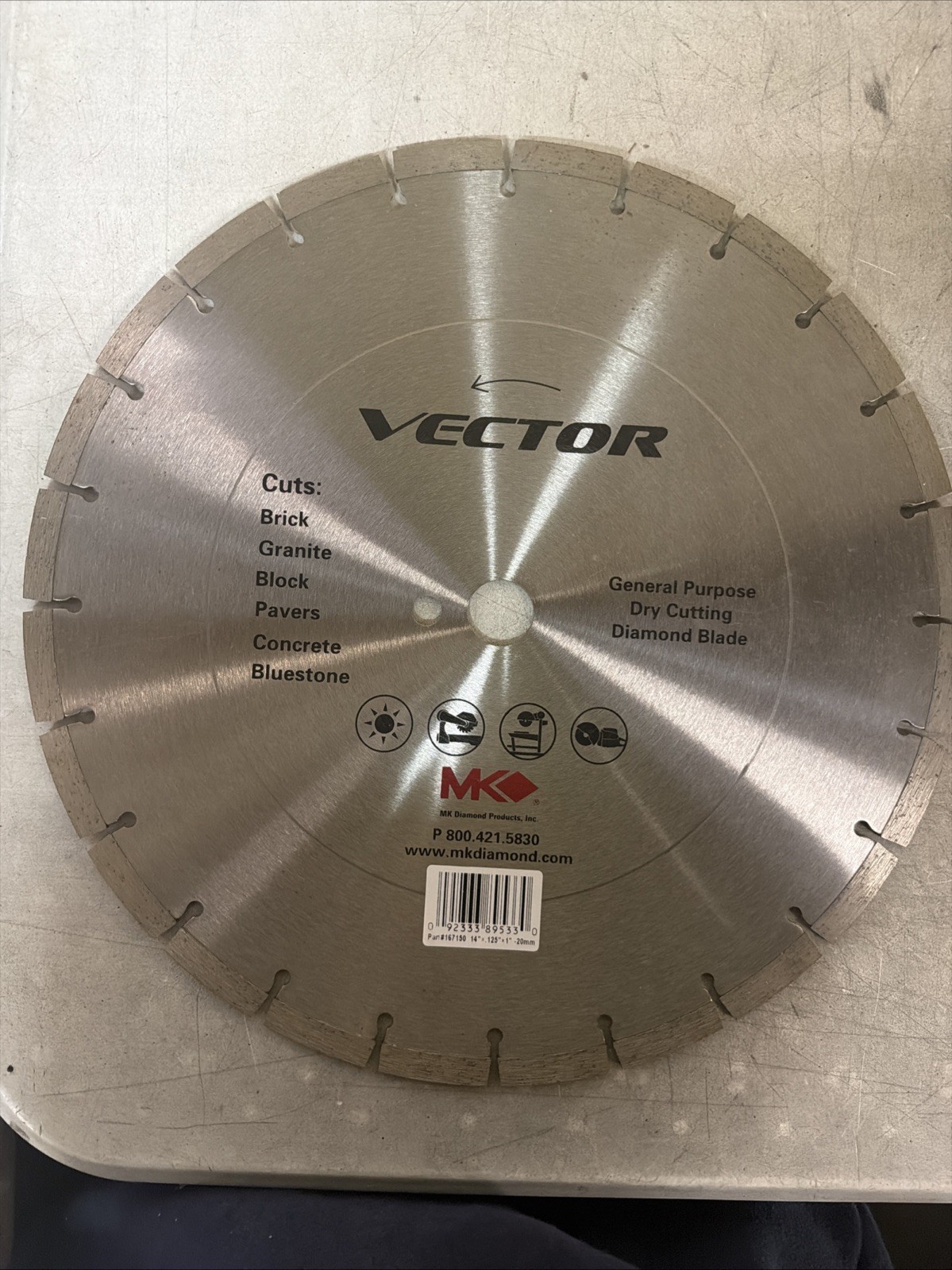 NEW MK Diamond Vector Blade 14”X.125”X1” 20mm PN: 167150