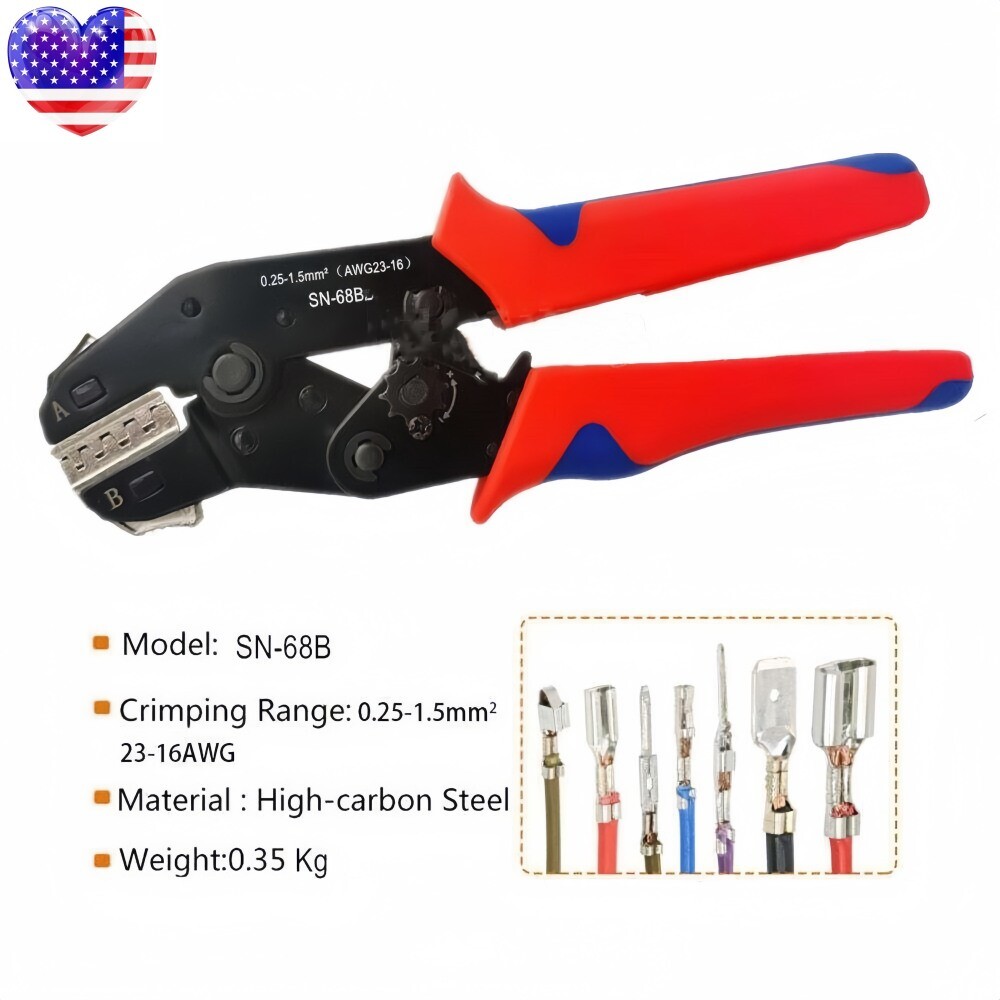 For  Terminal SN-68B Crimping Plier Crimper Tool 0.25-1.5mm²